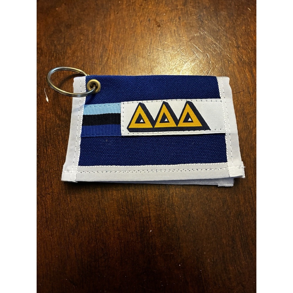 Delta Delta Delta Canvas ID Holder Wallet Keychain NEW  LICENSED